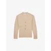 Reiss Womens Neutral Tyla V-neck Wool-blend Cardigan Xs In Neutral