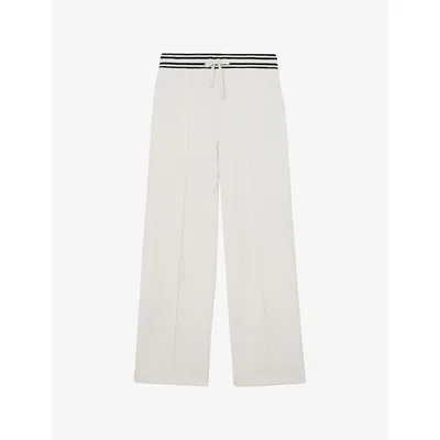 Reiss Womens Ivory Verity Straight-leg Jersey Jogging Bottoms In White