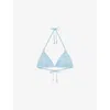 Reiss Womens Blue Wynee Textured Wave Bikini Top In Blue