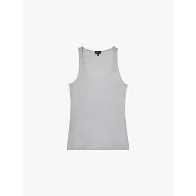 Reiss Womens  X Atelier Branden Scoop-neck Woven Vest Top Silver