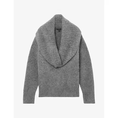 Reiss Womens  X Atelier Saffron Cowl-neck Cashmere Jumper Grey In Gray