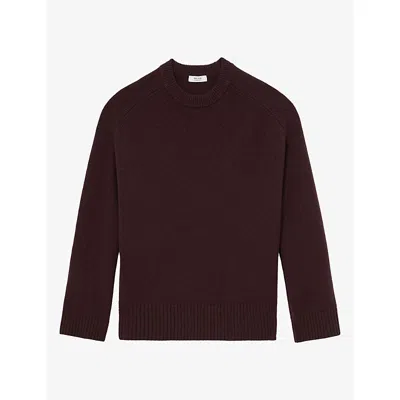 Reiss Womens Riley Long-sleeve Wool And Cashmere Jumper Grape Burgundy Xs