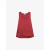 Reiss Womens Rose Red Ruby Sleeveless Stretch-silk Top Xs