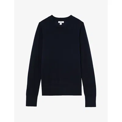 Reiss Womens Sadie Wool Jumper Navy In Black
