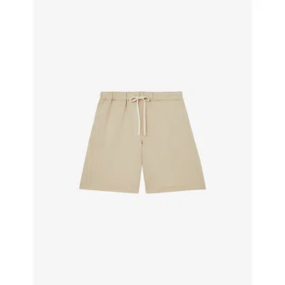 Reiss Womens Longline Relaxed-fit Jersey Shorts Sage Xs