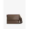 Reiss Womens Selena Adjustable-strap Leather Crossbody Bag Taup In Taupe