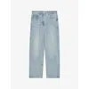 Reiss Womens Pale Blue Selin Straight-leg Mid-rise Stretch-denim Jeans In Blue