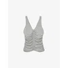 Reiss Womens Silver Grey Vinny Ruched Stretch-jersey Vest