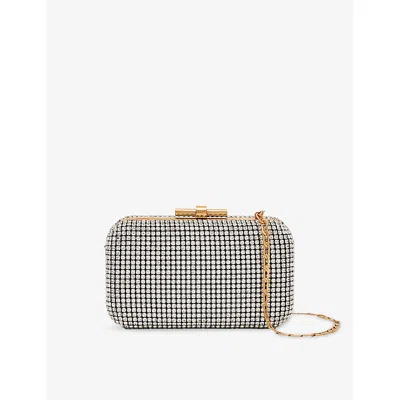 Reiss Womens Silver Orla Embellished Box Clutch