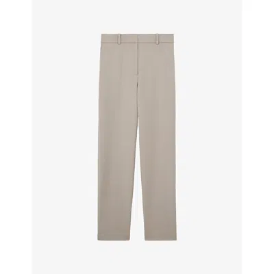 Reiss Womens  Gabi Straight-leg Stretch-woven Trousers In Gray