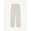 Reiss Womens Osbourne Straight-leg Stretch Cotton-blend Trousers Stone In Nude