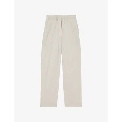 Reiss Womens Osbourne Straight-leg Stretch Cotton-blend Trousers Stone In Nude