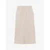Reiss Womens Pippa Pleated Stretch-jersey Midi Skirt Stone In Stone