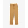 Reiss Womens Tan Clement Tapered-leg Cotton Trousers