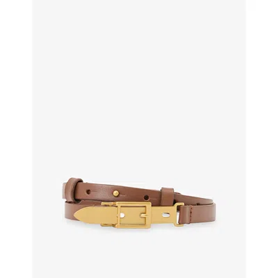 Reiss Womens Tan Cora Leather Belt In Brown