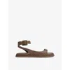 Reiss Tan Gabi Leather Plait Detail Sandals In Tan
