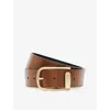 Reiss Womens Tan Iyla Half-keeper Leather Belt Xs In Brown