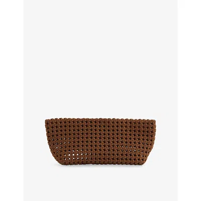 Reiss Womens Tan Nadine Woven Clutch