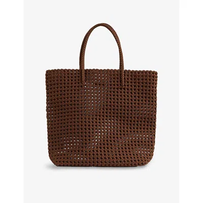 Reiss Womens  Nancy Woven Tote Bag In Tan