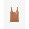 Reiss Womens  X Atelier Isabelle Laser-cut Woven Vest Top Tan