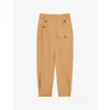 Reiss Womens Tan  X Atelier Lauren Tapered-leg High-rise Silk-blend Cargo Trousers