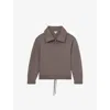 Reiss Womens Taupe Brown Laney Half-zip Jersey Sweatshirt In Brown