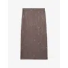 Reiss Womens Rita Elasticated-waist Floral-lace Woven Midi Skirt Taupe Brown In Brown