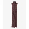 Reiss Daniella Ruched Maxi Dress In Taupe