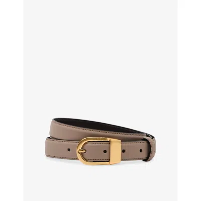 Reiss Womens Taupe Hazel Leather Belt In Brown