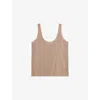 Reiss Womens Taupe Isabelle Laser-cut Scoop-neck Stretch-woven Vest