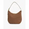 Reiss Taupe Leather And Suede Shoulder Bag In Taupe