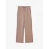 Reiss Womens  Jemma Elasticated-waist Wide-leg Stretch-jersey Jogging Bottoms In Nude