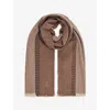 Reiss Womens Taupe Vivienne Textured Wool And Cashmere-blend Scarf In Brown