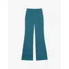 Reiss Womens Abbey Flared-leg High-rise Stretch-woven Trousers Teal