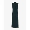 Reiss Womens Teal Daniella Sleeveless Stretch-woven Maxi Dress In Black