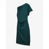 Reiss Womens  Kenzie Draped Satin Midi Dress In Green
