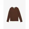 Reiss Womens Toffee Brown Anya Open Stitch-detail Wool-blend Jumper In Brown