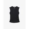 Reiss Navy Ribbed Ruched Waist Vest In Navy