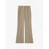 Reiss Womens Vida Wide-leg Houndstooth-check Wool Trousers Brown Check In Brown Check