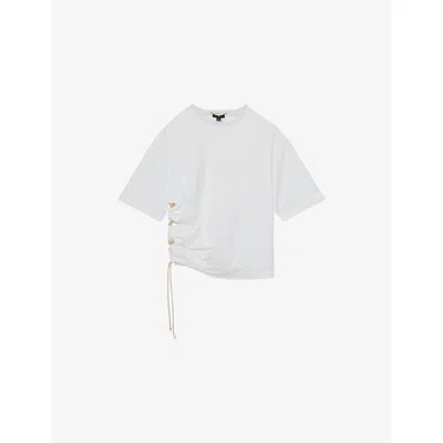 Reiss Womens Berkeley Rope-cord Cotton Top White