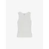 Reiss Womens White Betty Racerback Cotton-jersey Vest Xs In White
