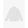 Reiss Womens White Callie Long-sleeved Cotton Oxford Shirt