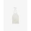 Reiss Womens Cally Crochet-knit Cotton Top White In White