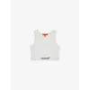 Reiss Womens White Cloud Mclaren F1 Team Ribbed Cropped Cotton-jersey Vest Top In White