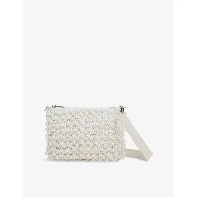 Reiss Womens  Dani Woven Shoulder Bag In White