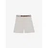 Reiss Womens Devon Belted-waist Woven Shorts White In White