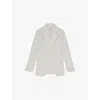 Reiss Womens Devon Double-breasted Woven Blazer White In White