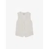 Reiss Womens White Devon V-neck Woven Waistcoat In White