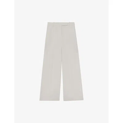 Reiss Womens Devon Wide-leg Woven Trousers White