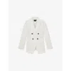 Reiss Womens Dion Double-breasted Woven Blazer White In White
